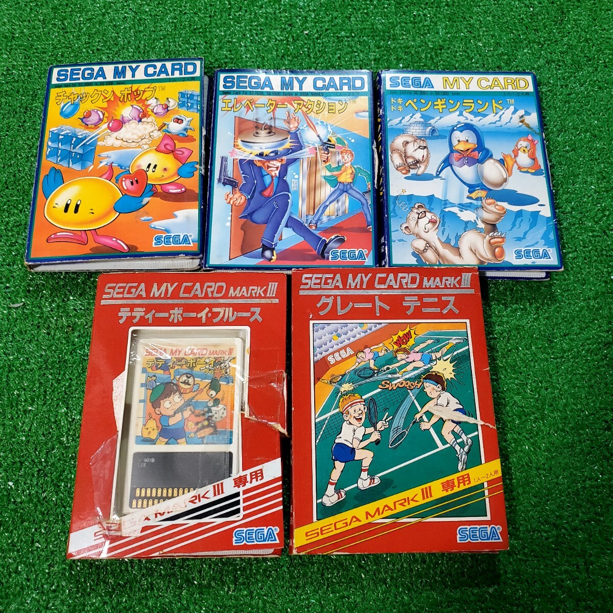 SEGA MY CARD MARK Ⅲ まとめ売り グレーとテニス ペンギンランド テディーボーイブルース エレベーターアクション チャックンポップ 5本