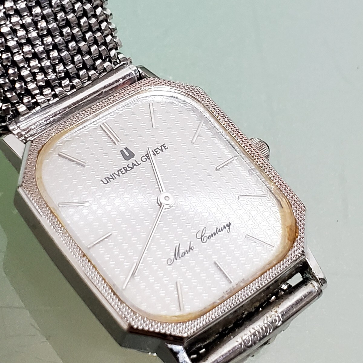 UNIVERSAL GENEVE ユニバーサルジュネーブ 腕時計 シルバー スクエア 時計 2針