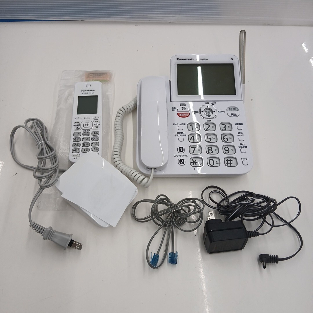 坂2606-086 Panasonic デジタルコードレス電話機 VE-GD69-W ホワイト 子機　中古　傷汚れあり