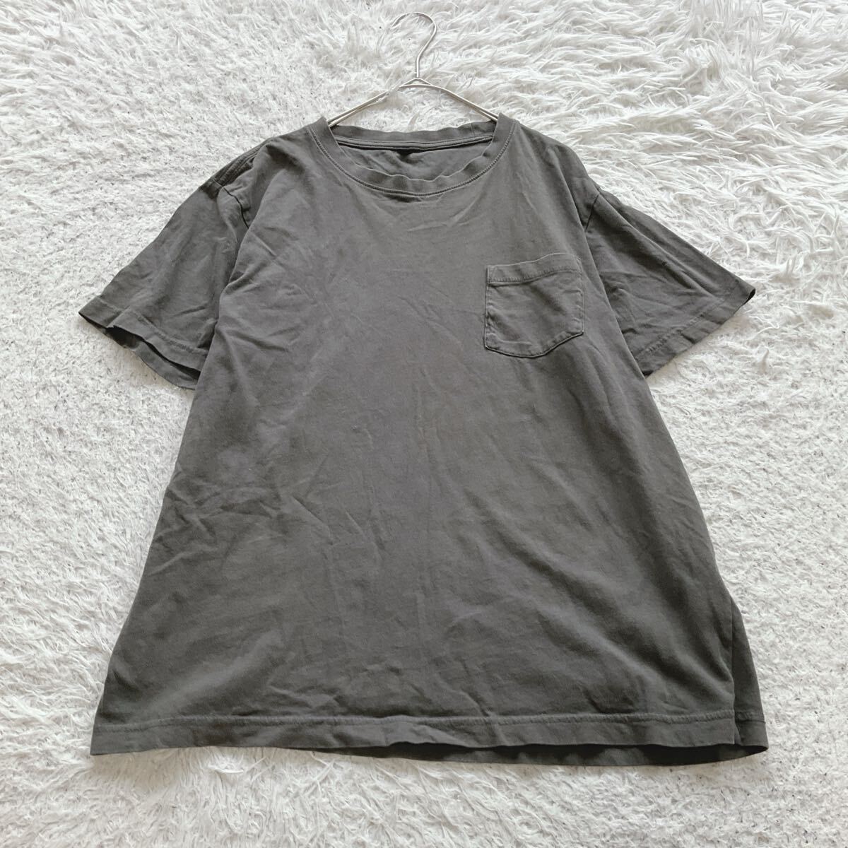 半袖Tシャツ L 胸ポケット シンプル 綿100 メンズ デイリーカジュアル