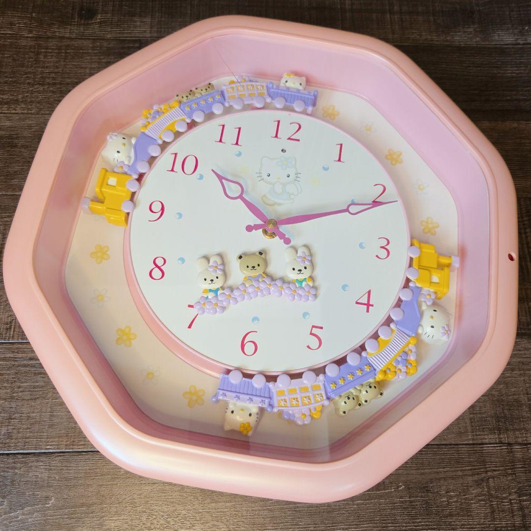 希少・レトロ　ハローキティ　サンリオハローキティ　HELLO KITTY 壁掛け時計 掛け時計 からくり時計 　CITIZEN シチズン