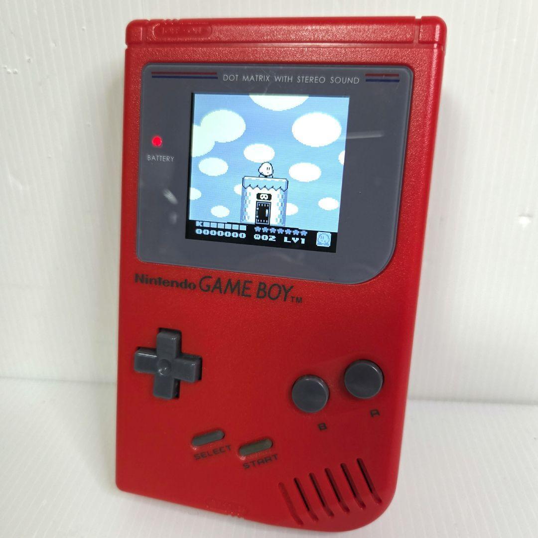 IPS液晶　美品　初代　ゲームボーイ　GAMEBOY　ゲーム機　レッド　赤　NINTENDO　DMG-01 任天堂　ニンテンドー　ゲーム　日本　JAPAN
