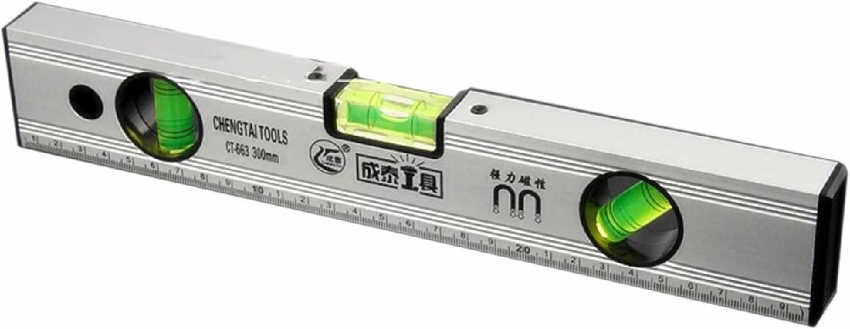 水平器 マグネット 30cm アルミ水平器 V溝付 正確な4本線＆6本線 メジャー 測定工具 傾斜計 測定器 水準器 角度計 垂直 多角度 工具