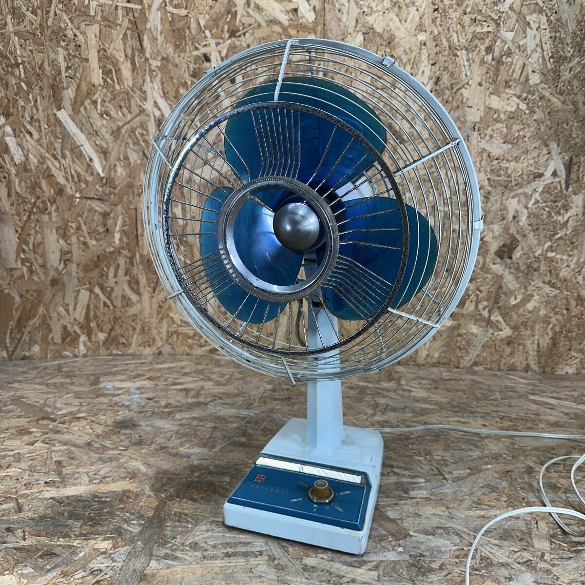 ae0603/1円〜/National/ナショナル/ELECTRIC FAN/エレクトリックファン/F-30DK/扇風機/30cm/ブルー/3枚羽根/昭和レトロ/送風確認済/現状品