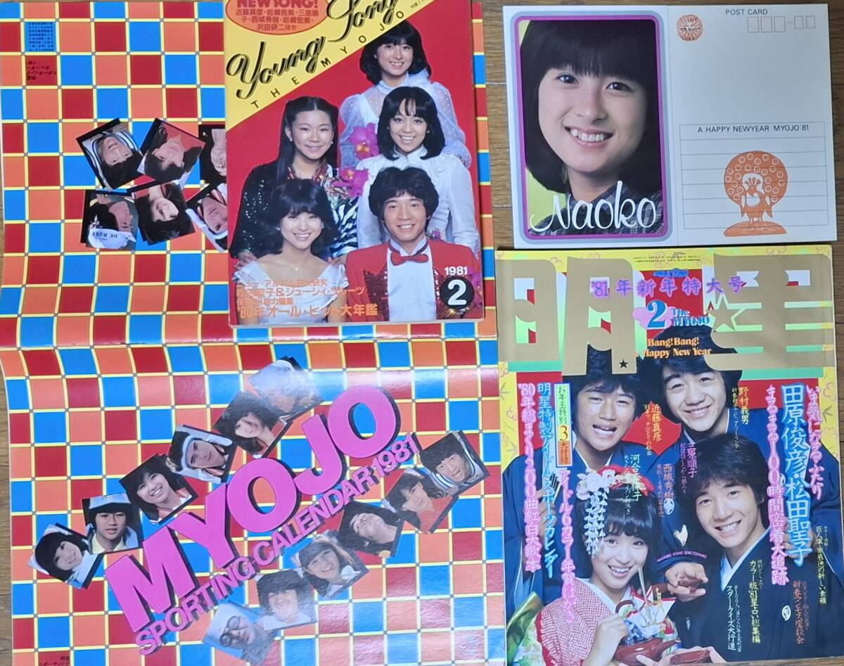 明星　全付録付き　1981　56年　2月　松田聖子　河合奈保子　石野真子　榊原郁恵　西城秀樹　田原俊彦　ヤンソン　カレンダー