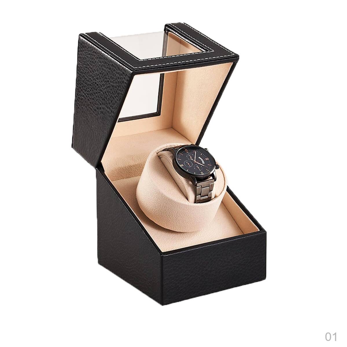 【新品】腕時計用 自動巻き器 自動巻き時計のメンテナンスボックス 1個収納 置き場収納ケース 回転巻き上げ ギフト対応 [] 10