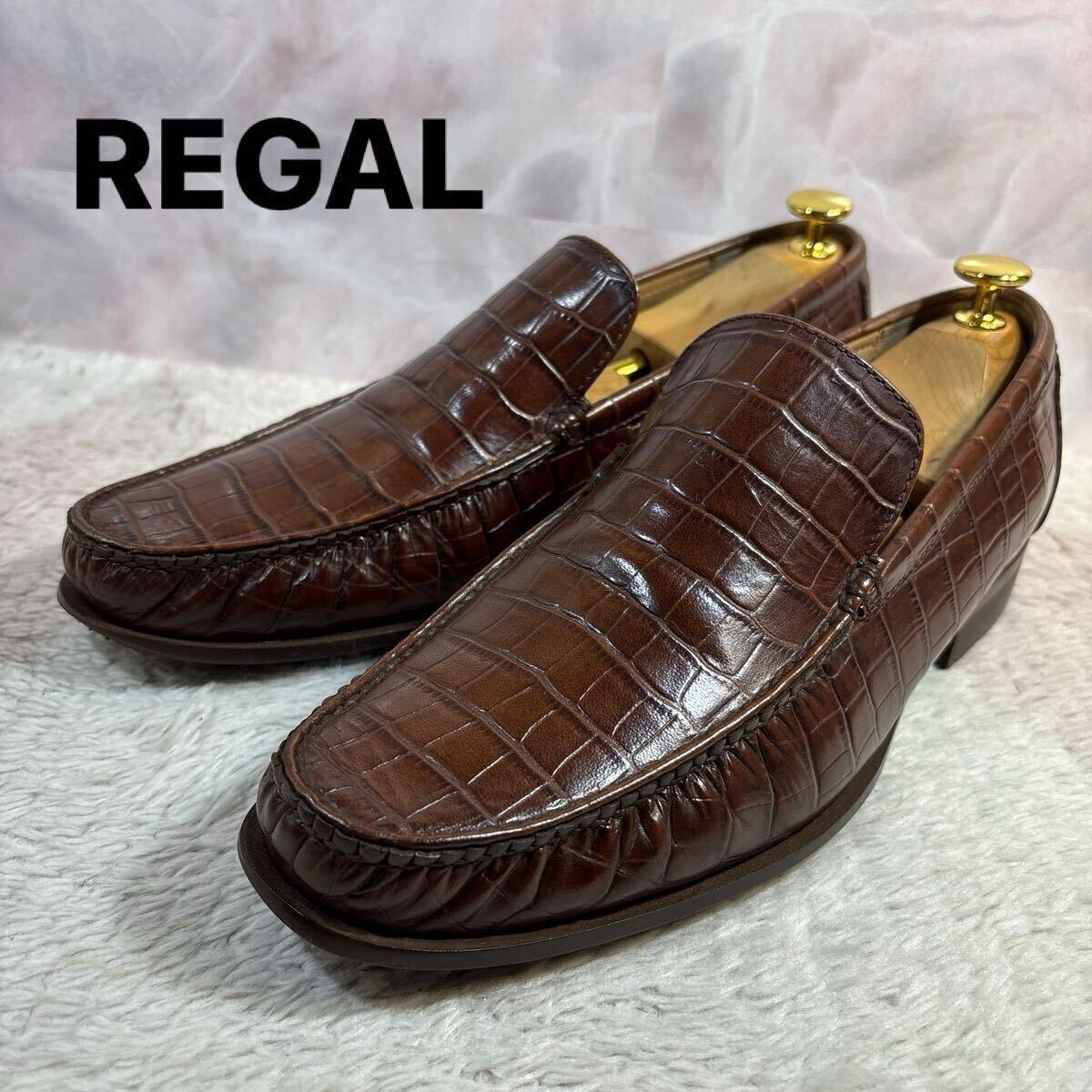 REGAL リーガル ローファー クロコ 型押しレザー 25.5