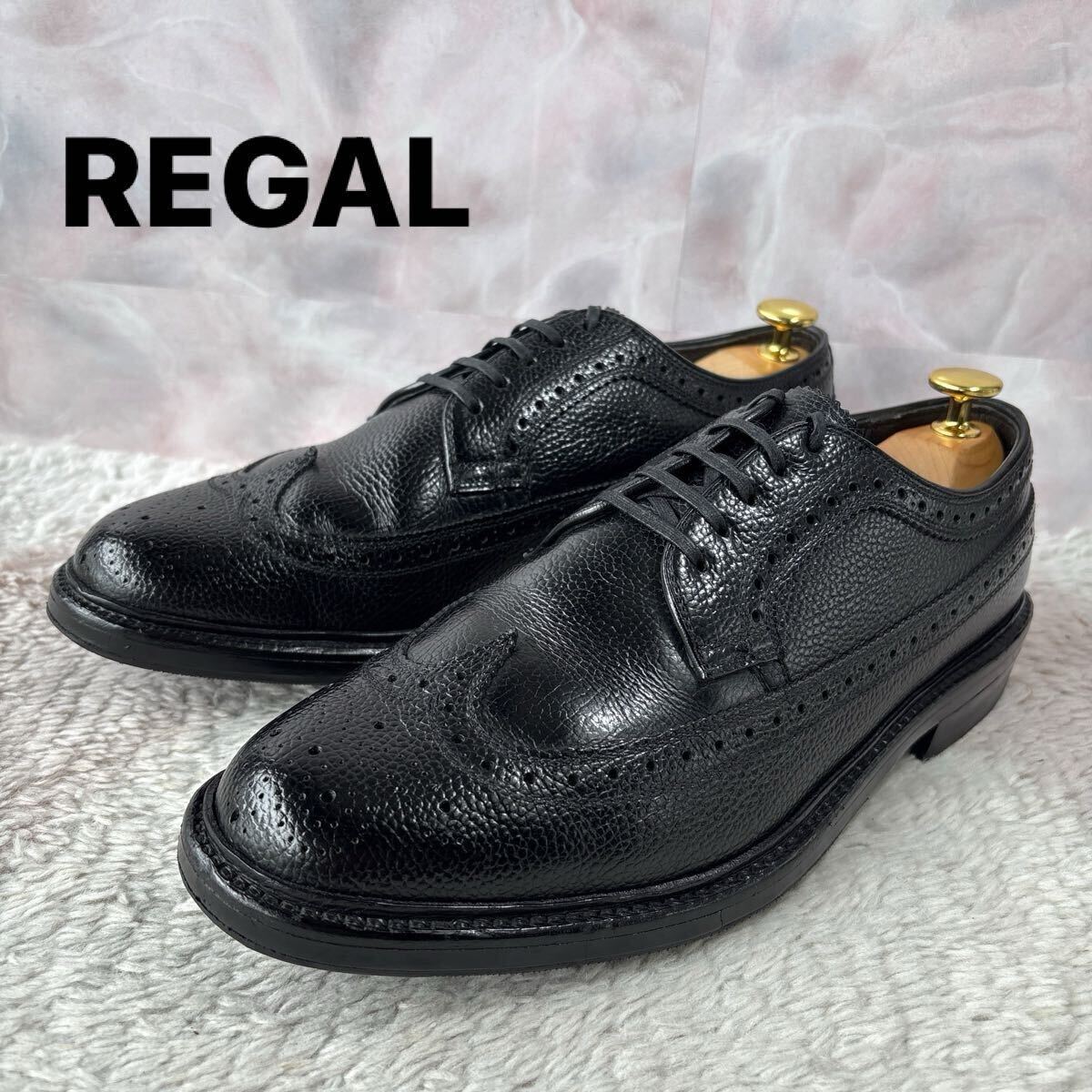 REGAL リーガル ウイングチップ ビジネスシューズ シボ革 24.5EE