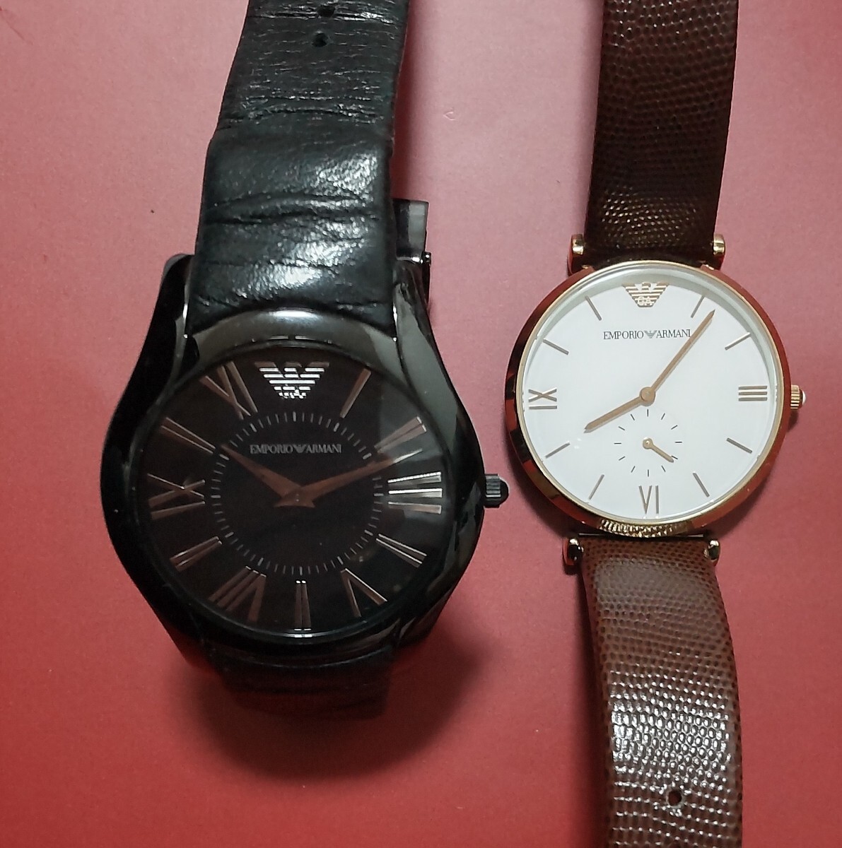 エンポリオアルマーニ EMPORIO ARMANI クォーツ腕時計　 AR-2059　AR9042M 2本セットまとめて　レザー革ベルト