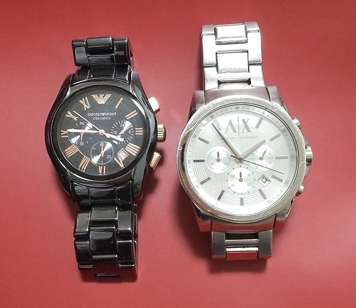 エンポリオアルマーニ ARMANI EMPORIO　ARMANI EXCHANGE アルマーニエクスチェンジ/クォーツ腕時計　AX2058　AR-1410 2本セット　セラミカ