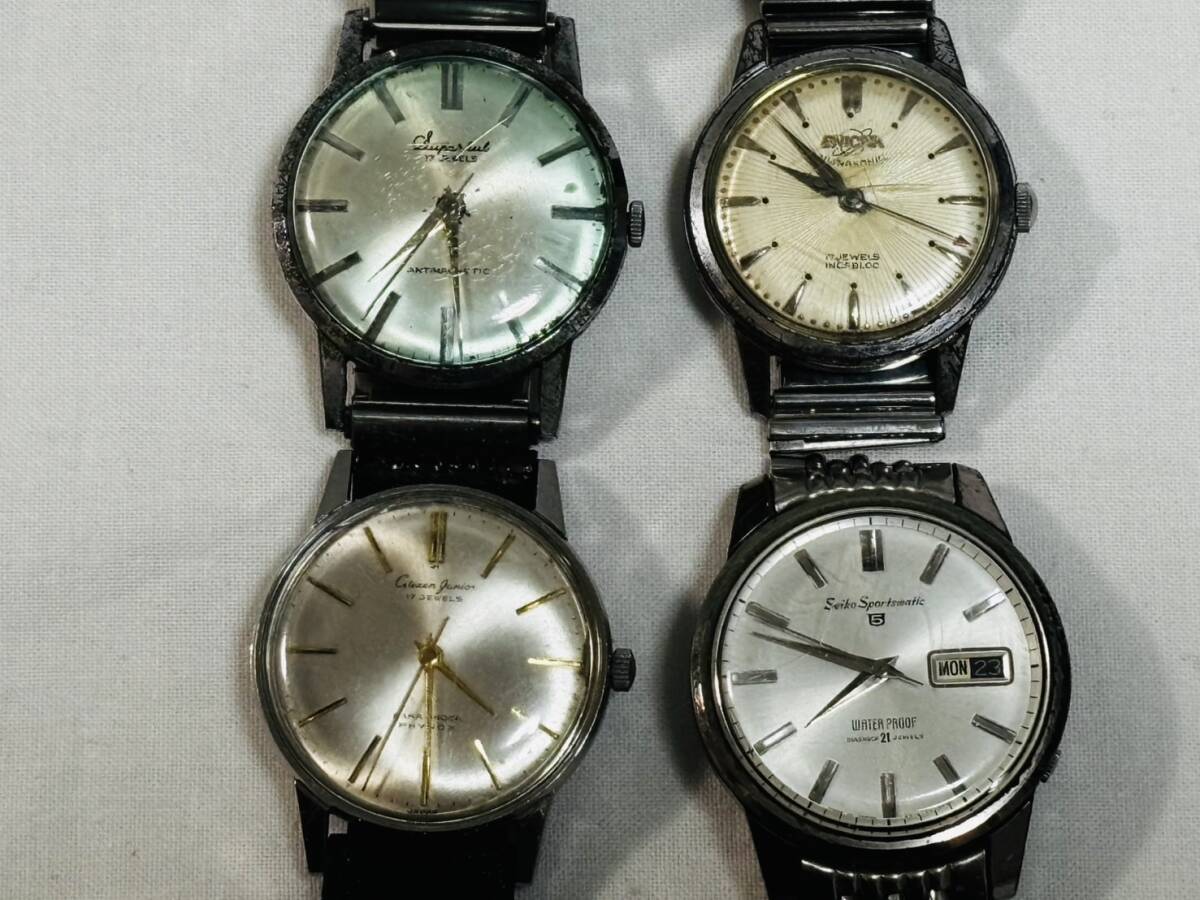 ○1円〜SEIKO SPORTSMATIC 5 ENICAR ULTAR SONIC CITIZEN Junior Suparkul 腕時計 4点まとめ ヴィンテージ 稼働品