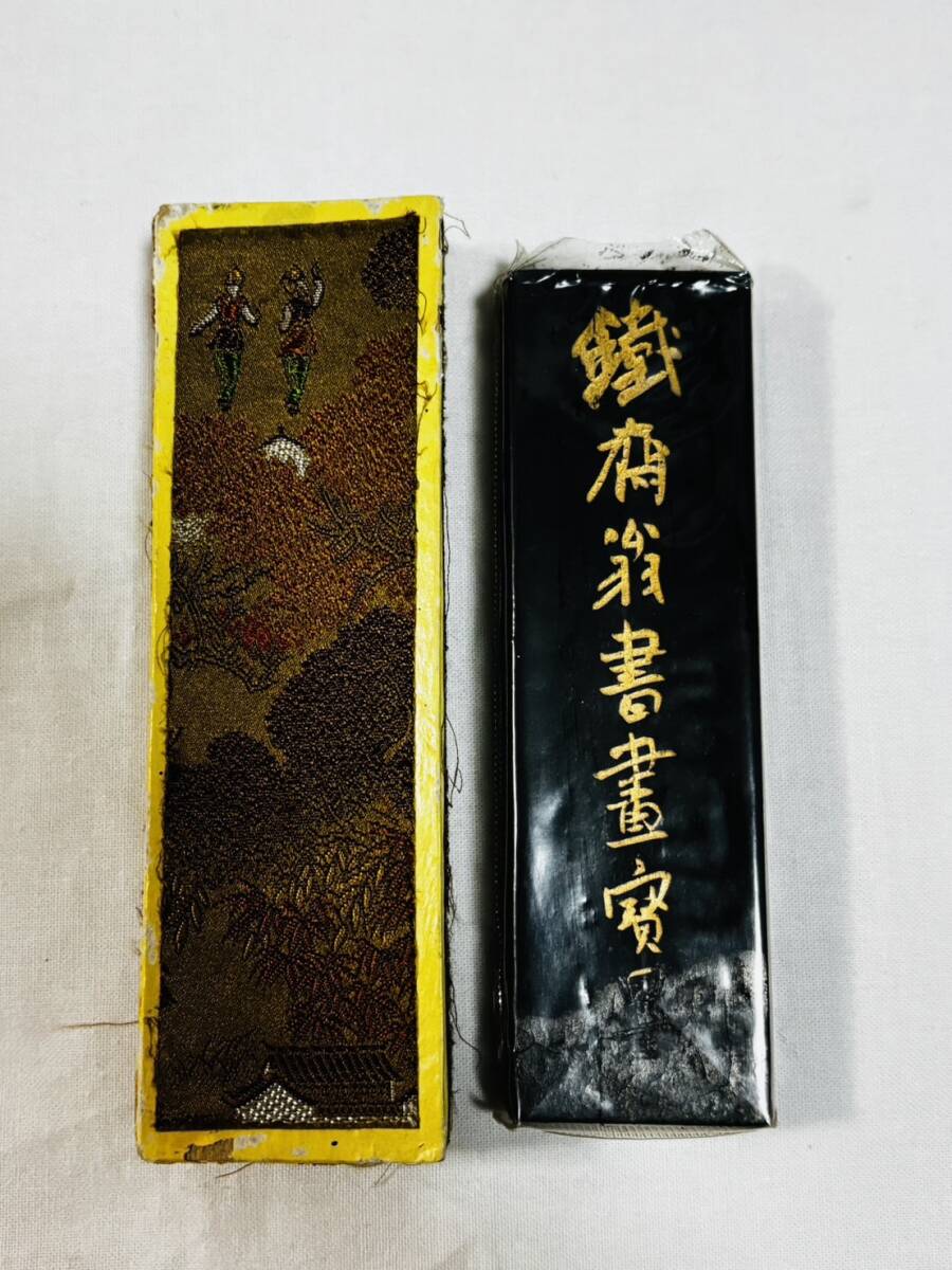 ○1円〜中国墨 鉄意翁書画寶墨 画宝墨 油煙一〇一 上海墨廠製 書道具 共箱 古墨 唐墨 中国墨 69g