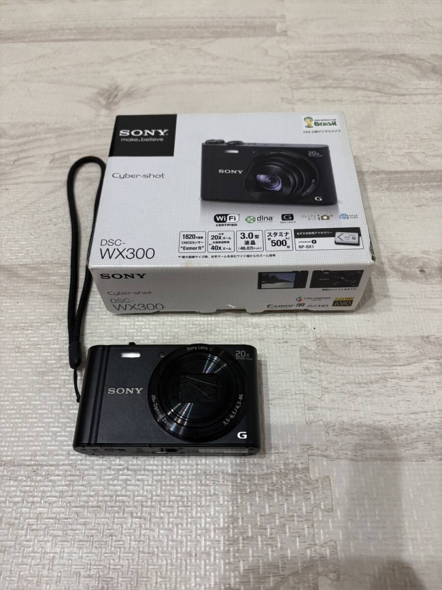 【動作未確認・外観良品】 箱付き　SONY Cyber-shot DSC-WX300 デジタルカメラ ブラック ソニー コンデジ 高倍率ズーム 1円〜 売り切り