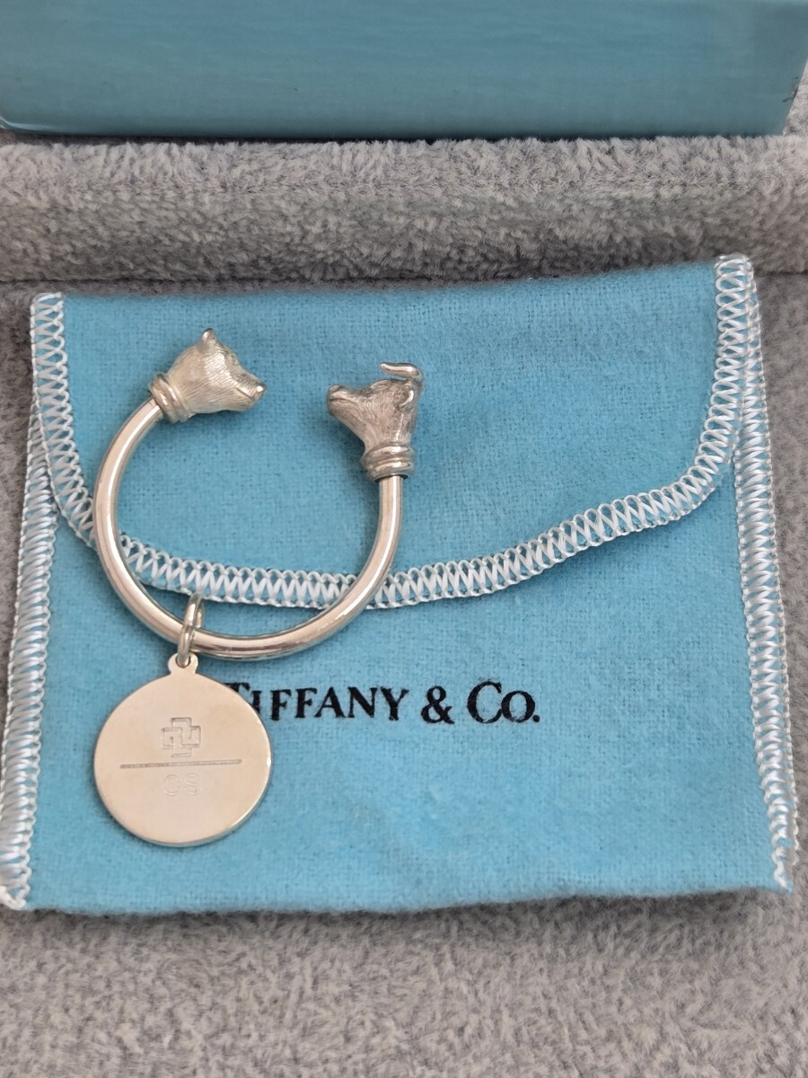 T★1円スタート★希少　TIFFANY　ティファニー ブル&ベア キーリング ヴィンテージ　キーホルダー 925 