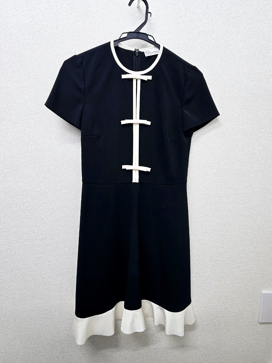 k【美品 1円スタート】RED VALENTINO レッドヴァレンチノ バイカラー リボン ワンピース