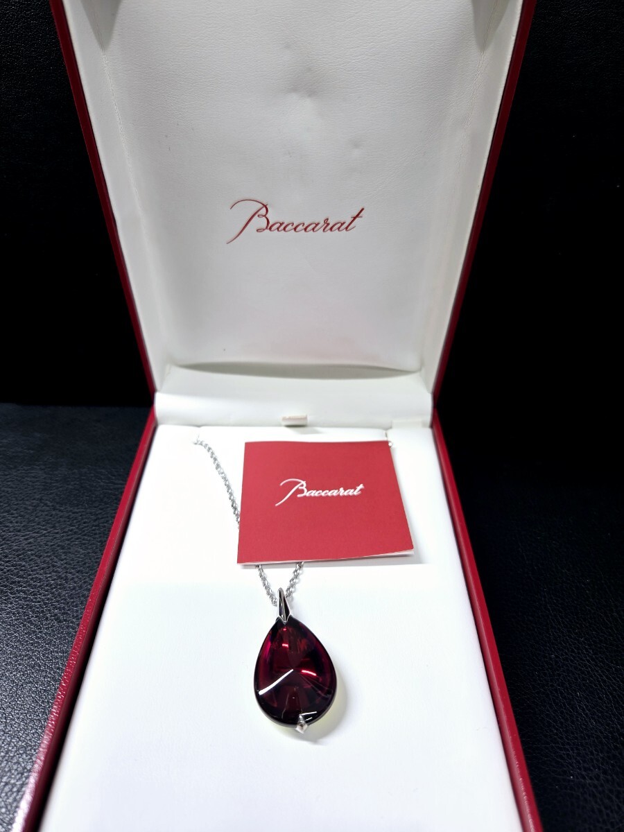 k【美品 1円スタート】 Baccarat バカラ プシデリック ネックレス レッド シルバー925