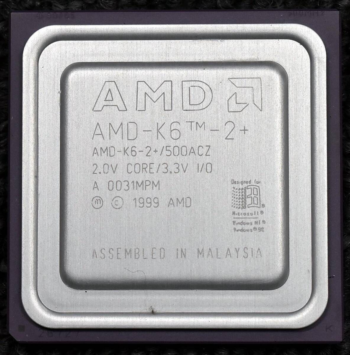 AMD Mobile K6-2+ 500MHz AMD-K6-2+/500ACZ Socket 7 (Super7 FSB100) 希少2.0V低電圧版 (動作確認済 中古品) (管:AM00B