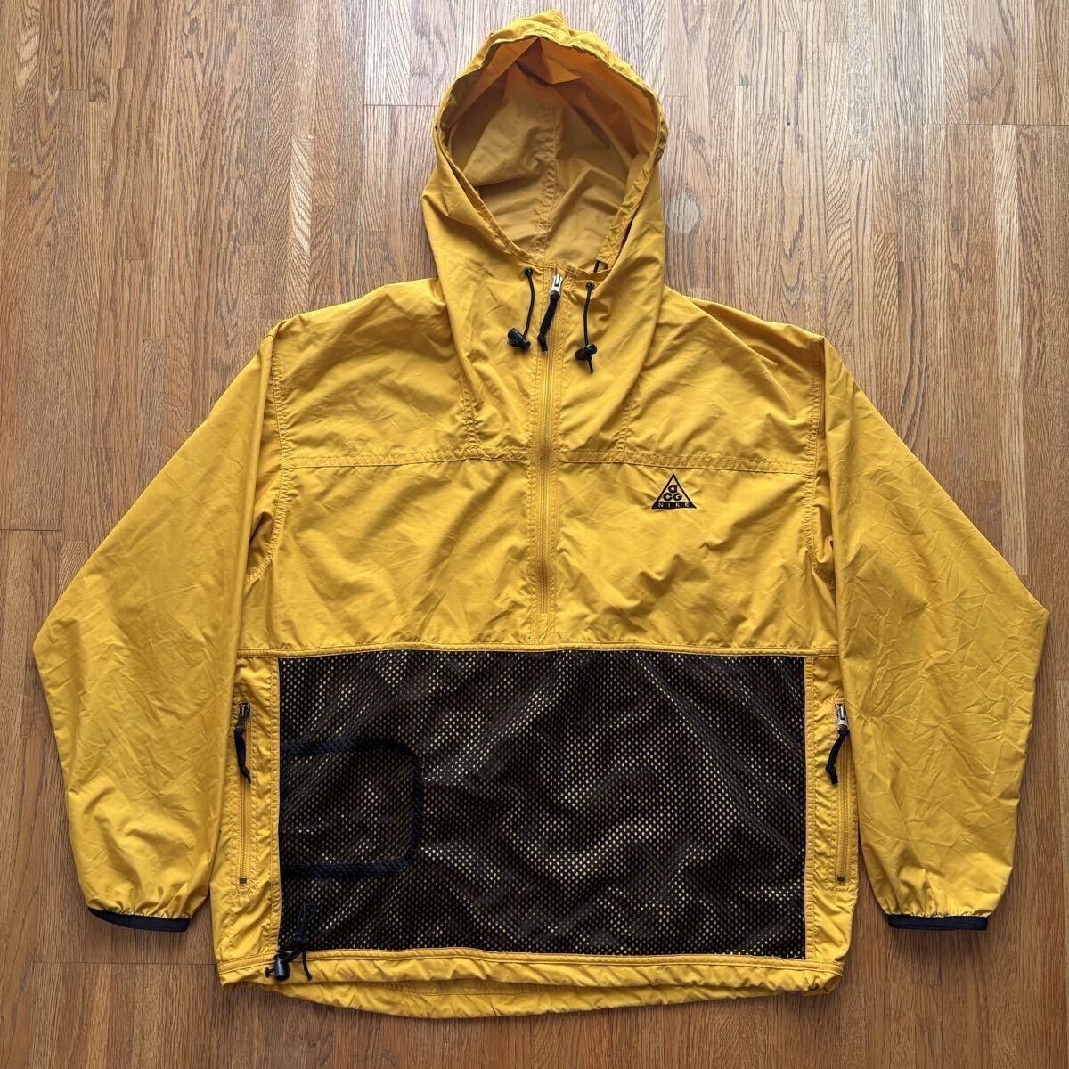 90〜00's NIKE ACG ナイキ エーシージー アノラック Lハーフジップ プルオーバー ナイロンジャケット アノラックパーカー イエロー