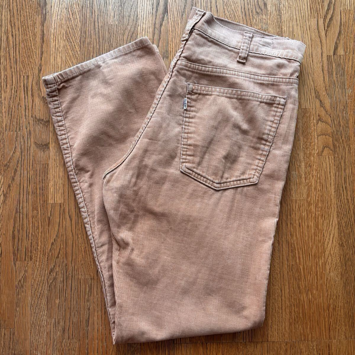 希少カラー 70〜80's levis 519 1576? コーデュロイパンツ W31 L29 ビンテージ サーモンピンク系 MADE IN USA