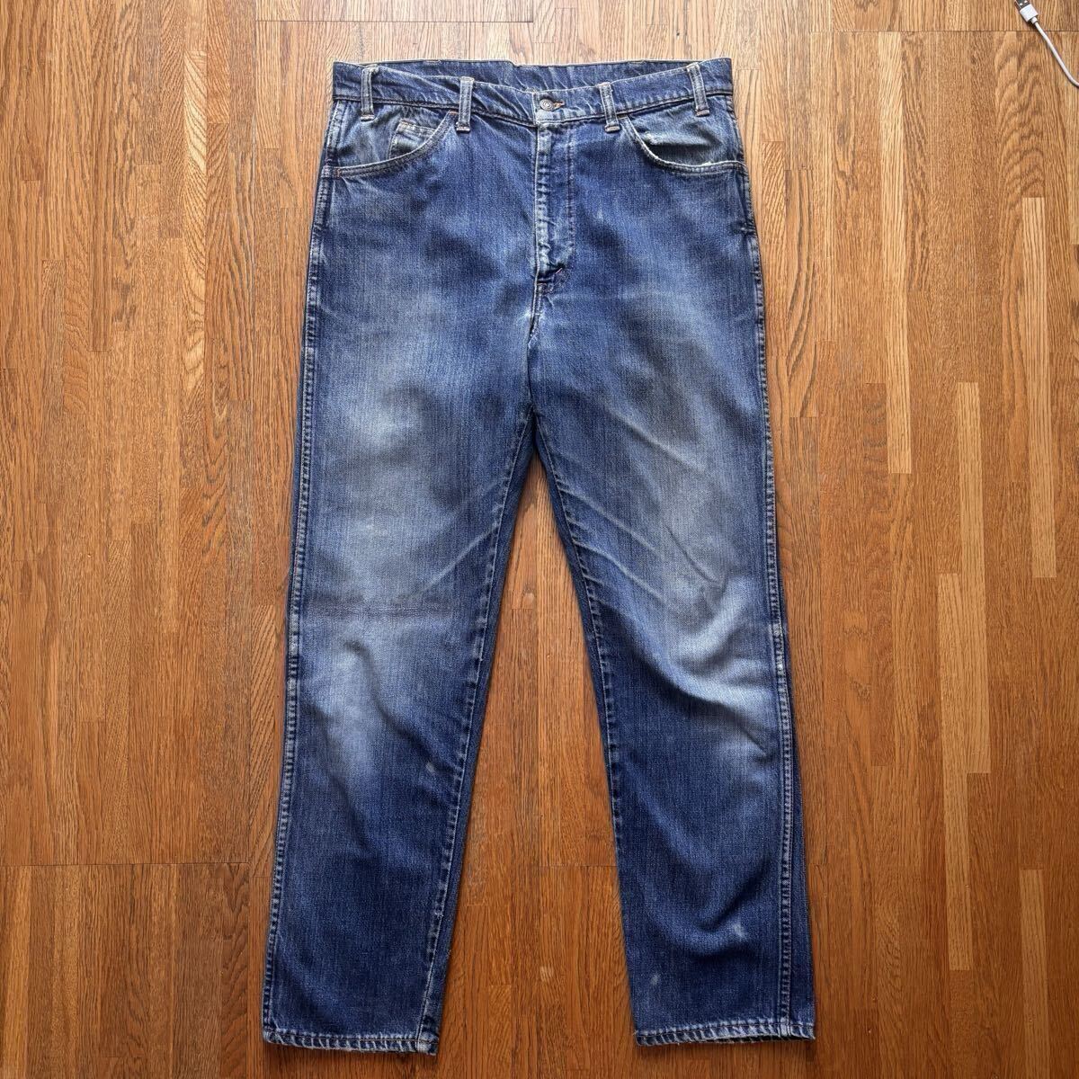 60〜70's levis 606 BIGE リーバイス オレンジタブ 42TALON ヴィンテージ ビンテージ デニム ゴールデンサイズ 実寸 W35 L30 スリムパンツ