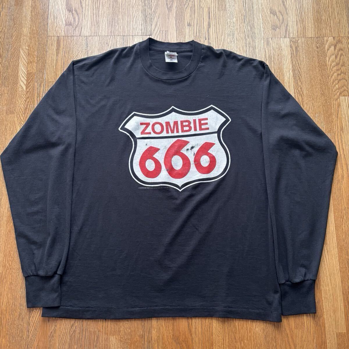 96 WHITE ZOMBIE ROUTE666 LONG SLEEVE SHIRT フルーツボディ バンドT ホワイトゾンビ ロンT 長袖TプリントT ビンテージ ロブ・ゾンビ