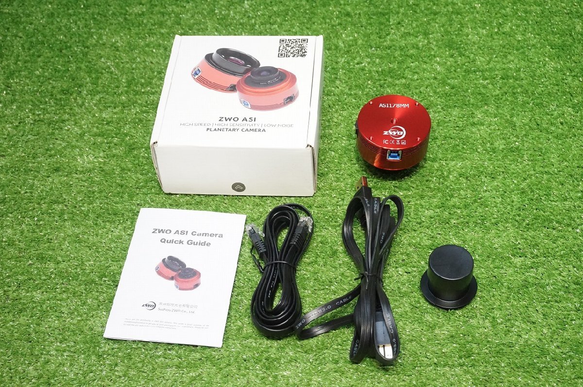 [SK][E6986160] ZWO ASI178MM 天体カメラ CMOSカメラ モノクロ／非冷却モデル 天体望遠鏡 元箱、接続ケーブル付き