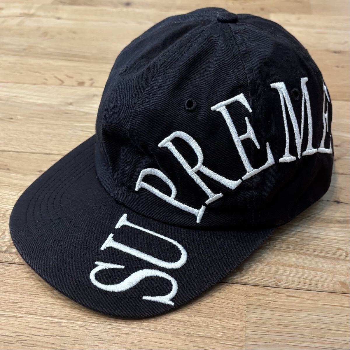 【希少】Supreme 18SS Side Arc 6-Panel Cap ブラック シュプリーム サイド アーチ キャップ