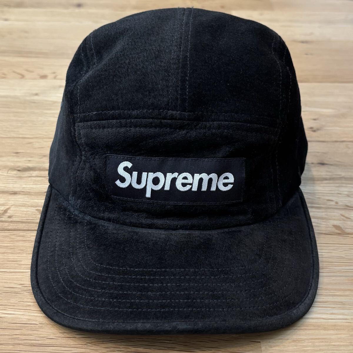 Supreme Suede Camp Cap スエード キャンプ キャップ ブラック 黒 ボックスロゴ シュプリーム
