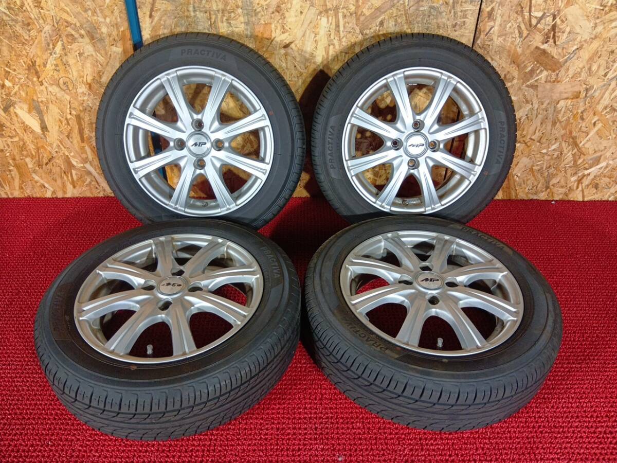 ヨコハマ PRACTIVA 155/65R14 社外 MP 汎用 14×4.5J 4H/100 溝有タイヤ付4本 中古 売切!!