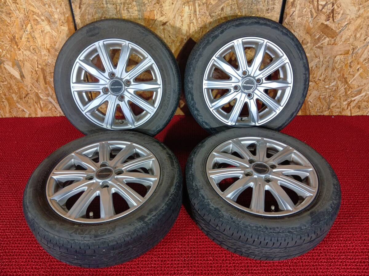 ブリヂストン NEXTRY 155/65R14 社外 BALMINUM 14×4.5J 4H/100 タイヤ付4本 軽自動車 中古 売切!!