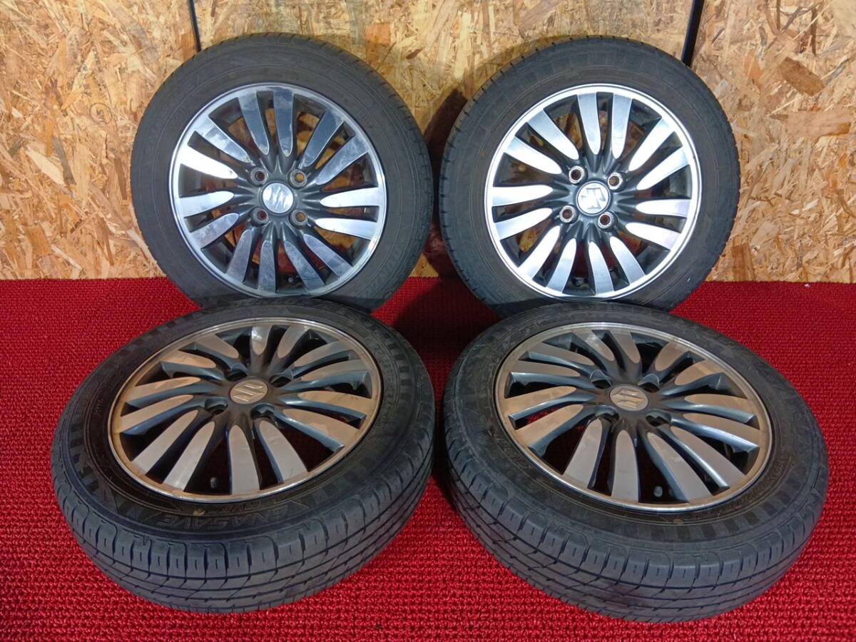 ダンロップ RV504 155/65R14 スズキ ソリオ 純正 14×4.5J 4H/100 夏タイヤ付4本 中古　売切!!