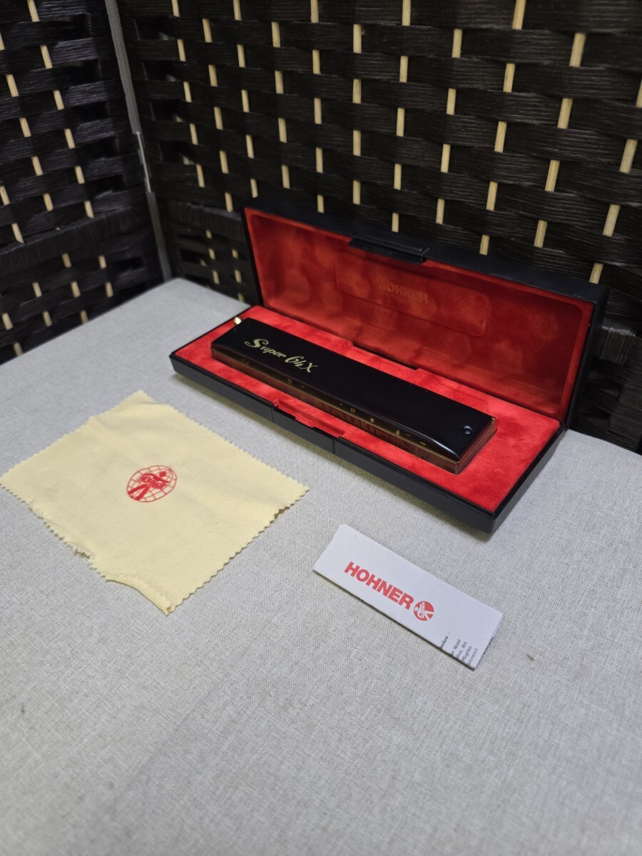 【現状品】HOHNER ホーナー Super 64X スーパー64X クロマチックハーモニカ 純正ケース クロス 説明書付 美品 ドイツ製