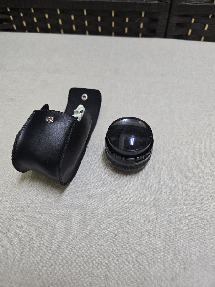 【現状品】SUPER ZOOM VIDEO CONVERTER X0.6-X1.5 カメラレンズ 黒革ケース付 コンパクトレンズ フィルムカメラ用