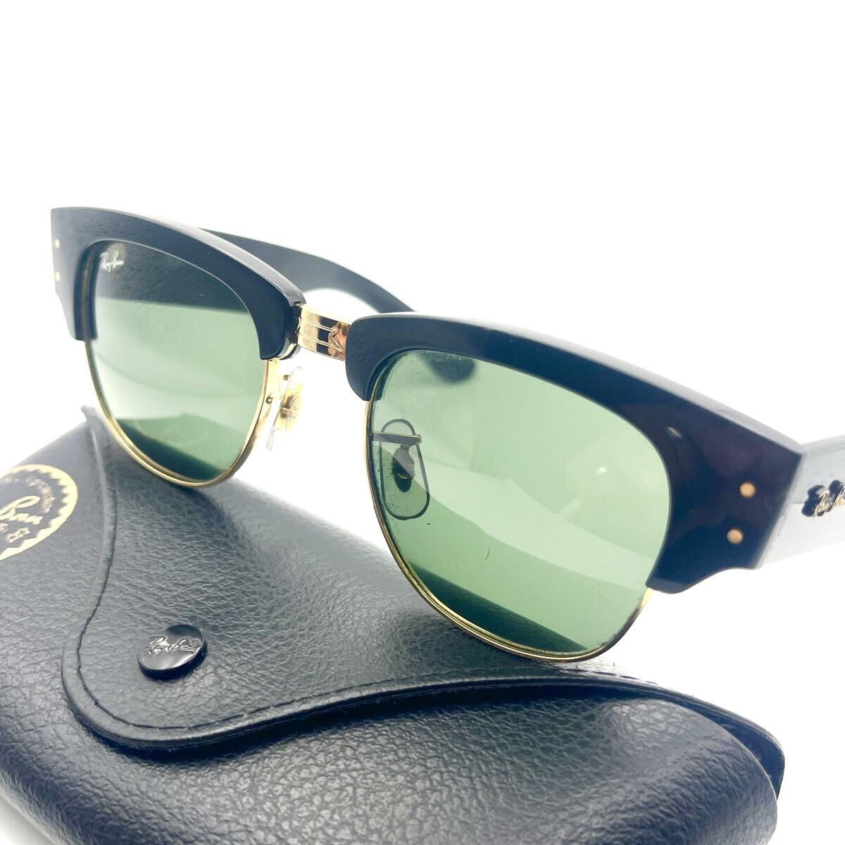 【1円出品】 1スタ 美品 Ray-Ban レイバン RB0316-S MEGA CLUBMASTER 901/31 5021 145 3N メガクラブマスター サングラス ケース付 緑 黒