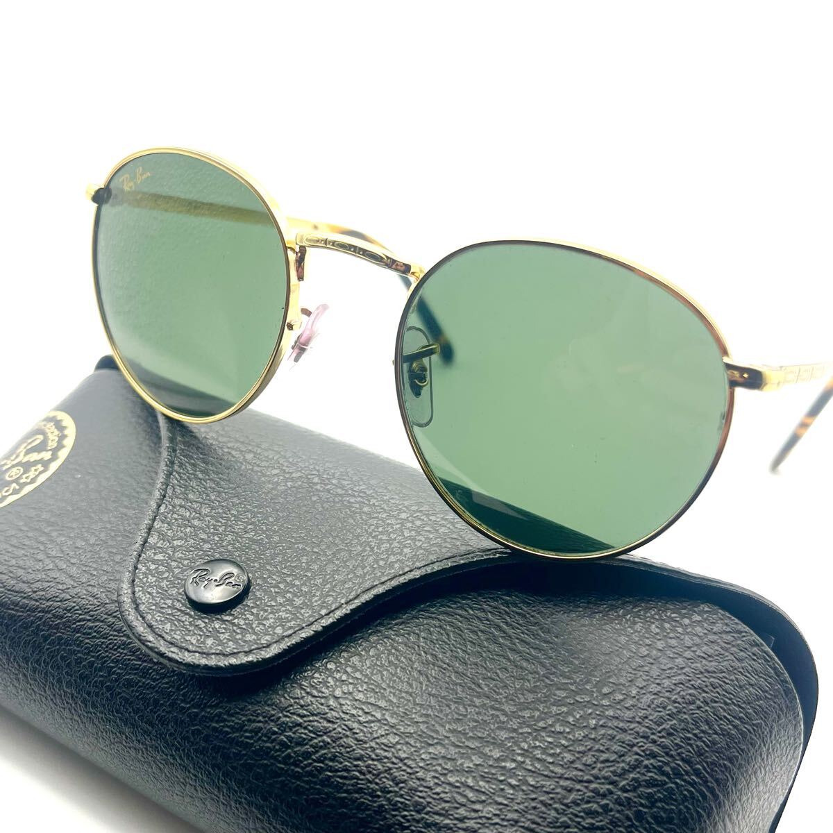 【1円出品】 1スタ 美品 Ray-Ban レイバン RB3637 NEW ROUND 9196/31 5021 140 3N ニューラウンド メタルフレーム ケース付 サングラス