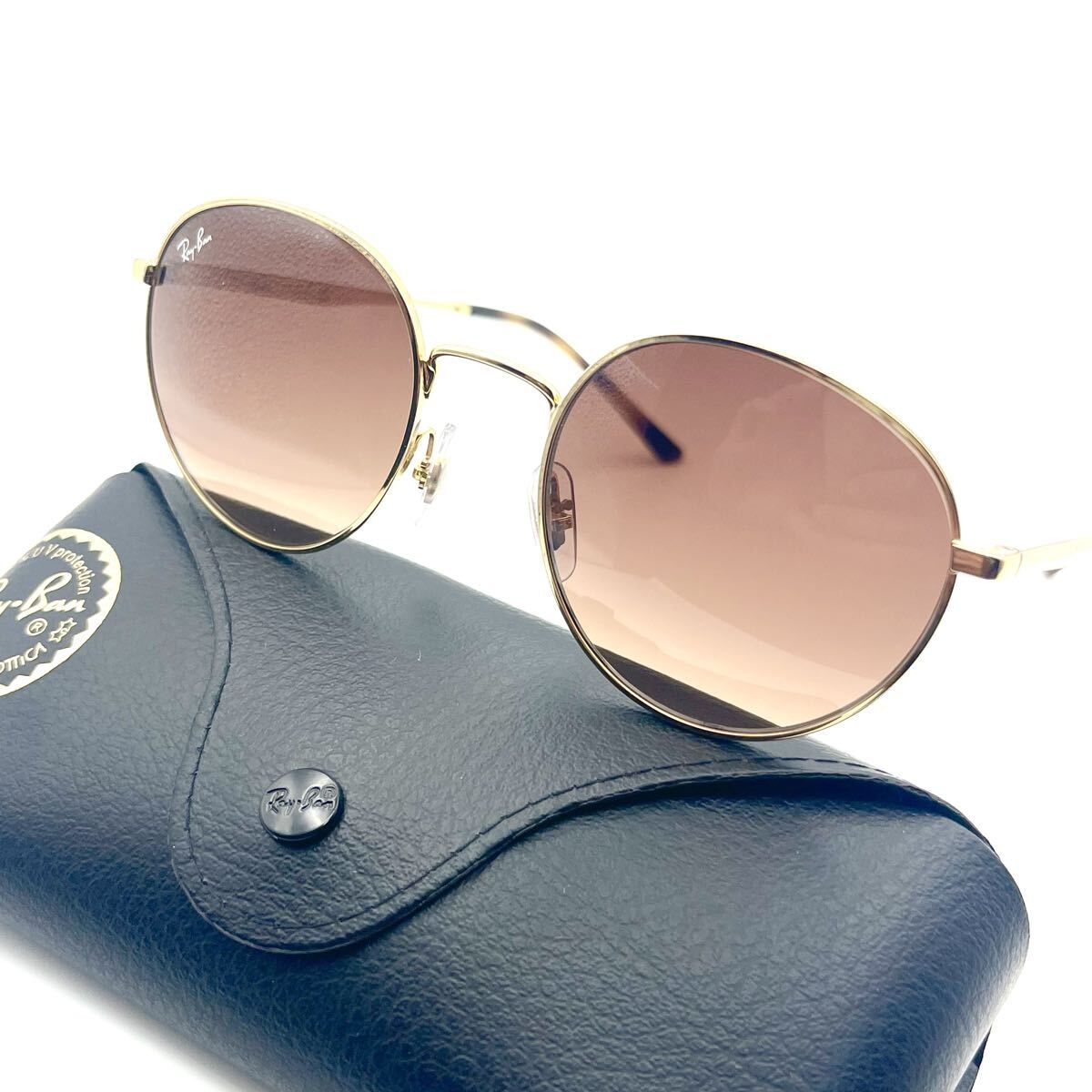 【1円出品】 1スタ 美品 Ray-Ban レイバン RB3681 001/13 50□20 145 3N ブラウン メタルフレーム ラウンドメタル サングラス ケース付 茶