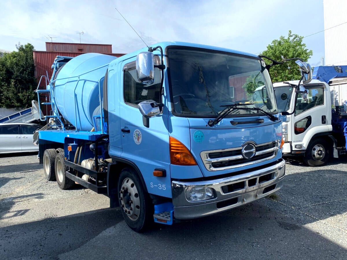 ★平成27年 日野レンジャー 増トン ミキサー車 新明和 ドラム容量8.9立米 ETC★