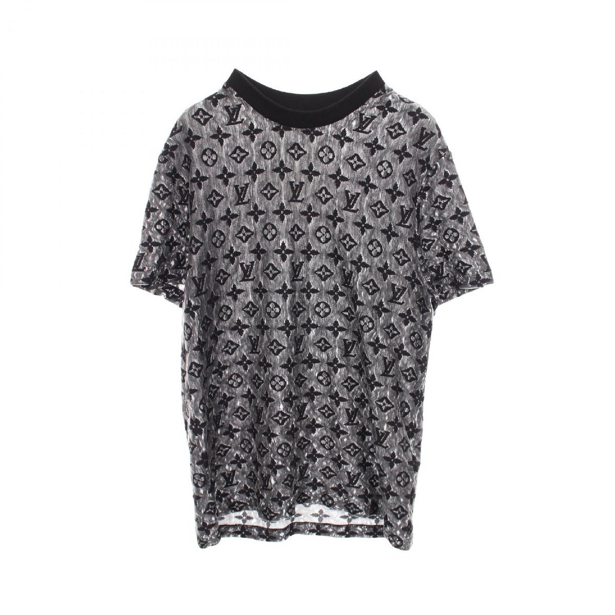 ルイ・ヴィトン LOUIS VUITTON モノグラム シースルー 半袖Tシャツ 衣料品 トップス ブラック系 グレー RM222 NK9 HNY72W 【中古】