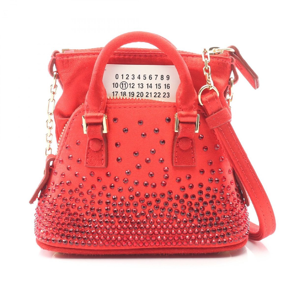 爆買 メゾンマルジェラ11 Maison Margiela 11 5AC ベビー ショルダーバッグ バッグ ファブリック レッド系 【中古】