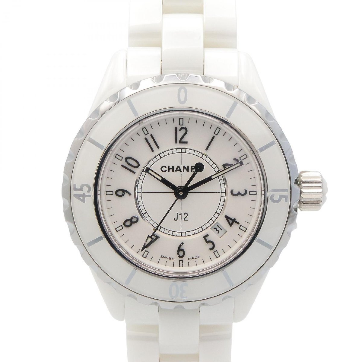爆買 シャネル CHANEL J12 腕時計 時計 セラミック ホワイト系 H0968 【中古】