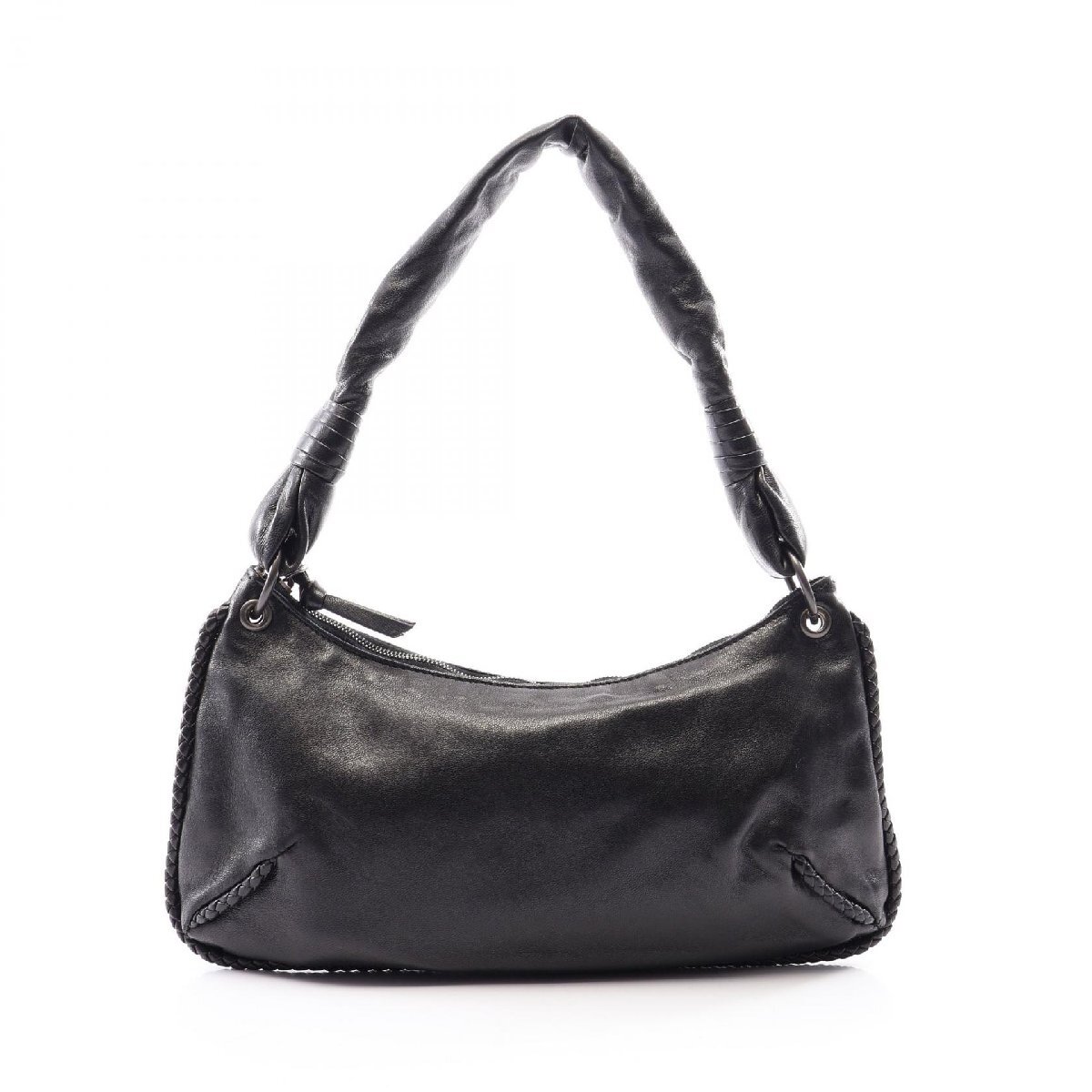 爆買 ボッテガヴェネタ BOTTEGA VENETA ハンドバッグ バッグ レザー ブラック系 【中古】
