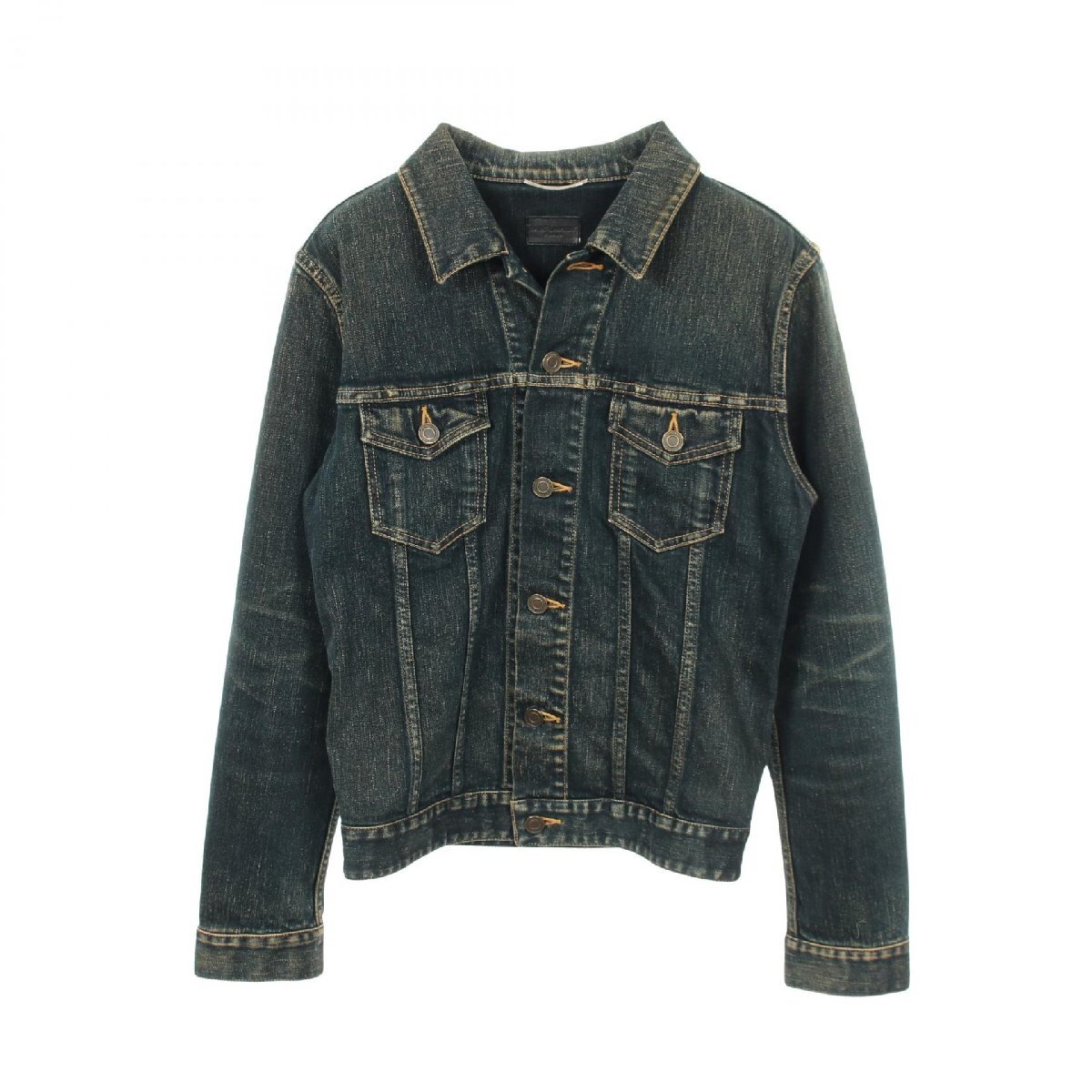 爆買 サンローランパリ SAINT LAURENT PARIS DEAD RAT デニムジャケット 衣料品 アウター その他 ネイビー系 【中古】