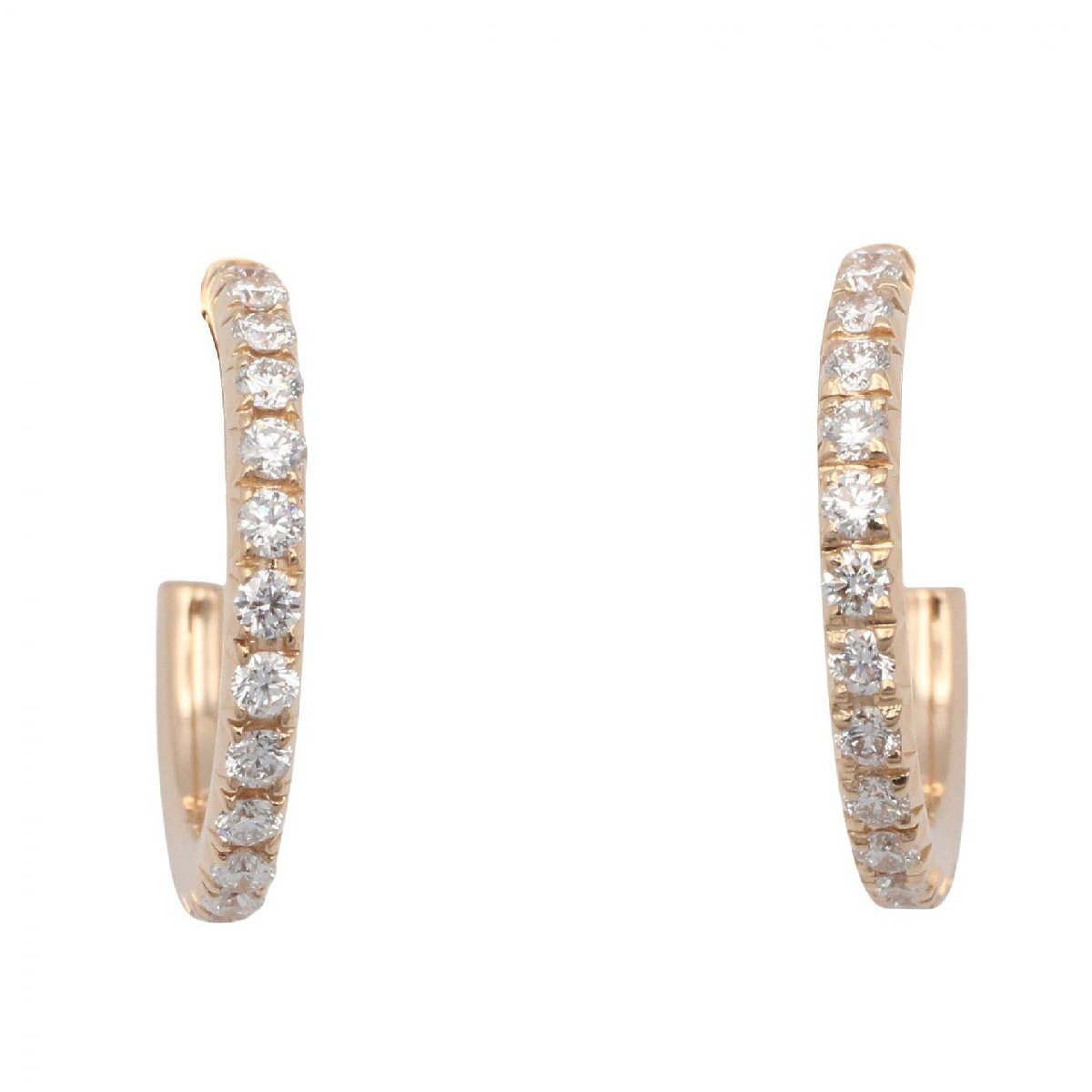 爆買 ティファニー TIFFANY＆CO メトロフープ ピアス ダイヤ スモール ピアス ジュエリー K18PG（ピンクゴールド） クリア系 【中古】