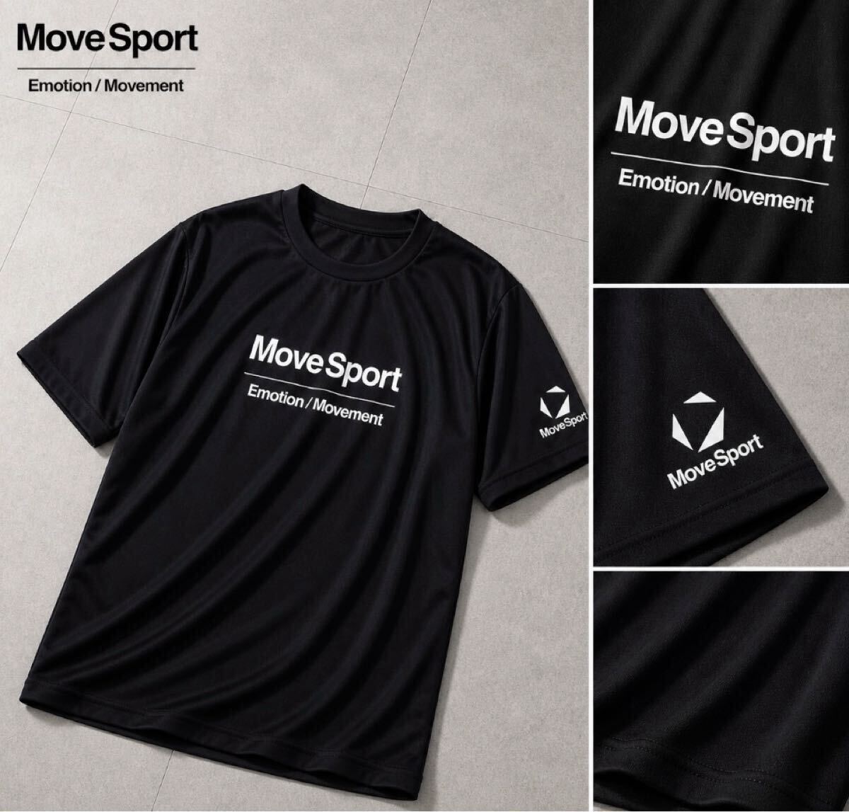 ▲F122新品 【メンズXL(O)】黒ブラック ゴルフにオススメ デサント ムーブスポーツ 半袖Tシャツ 吸汗速乾 ストレッチ トップス DESCENTE