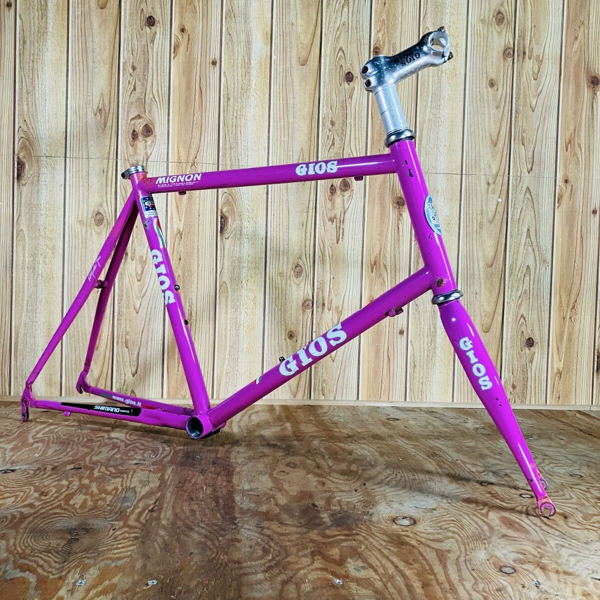 GIOS MIGNON ミニベロ クロモリフレーム シートチューブ長:約470mm ホリゾンタルトップチューブ長:約510mm エンド100/130 小径車 ジオス