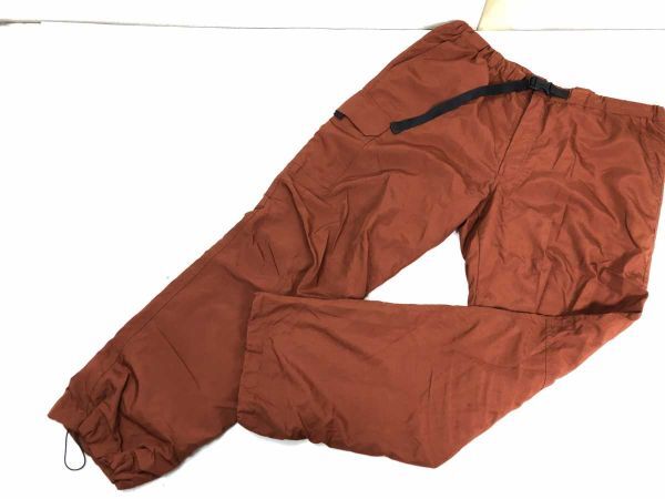 UNIQLO ユニクロ アウトドア 暖パン 裏地フリース ウォームイージーパンツ ボトムス 茶色 XL メンズ ポリエステル100% 裾ドローコード