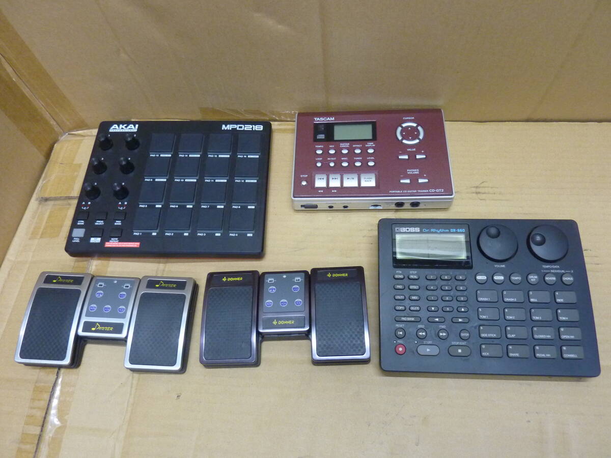 AKAI MPD218/TASCAM CD-GT2/BOSS DR-660/DMB-1×2個　楽器　コントローラーまとめ5個