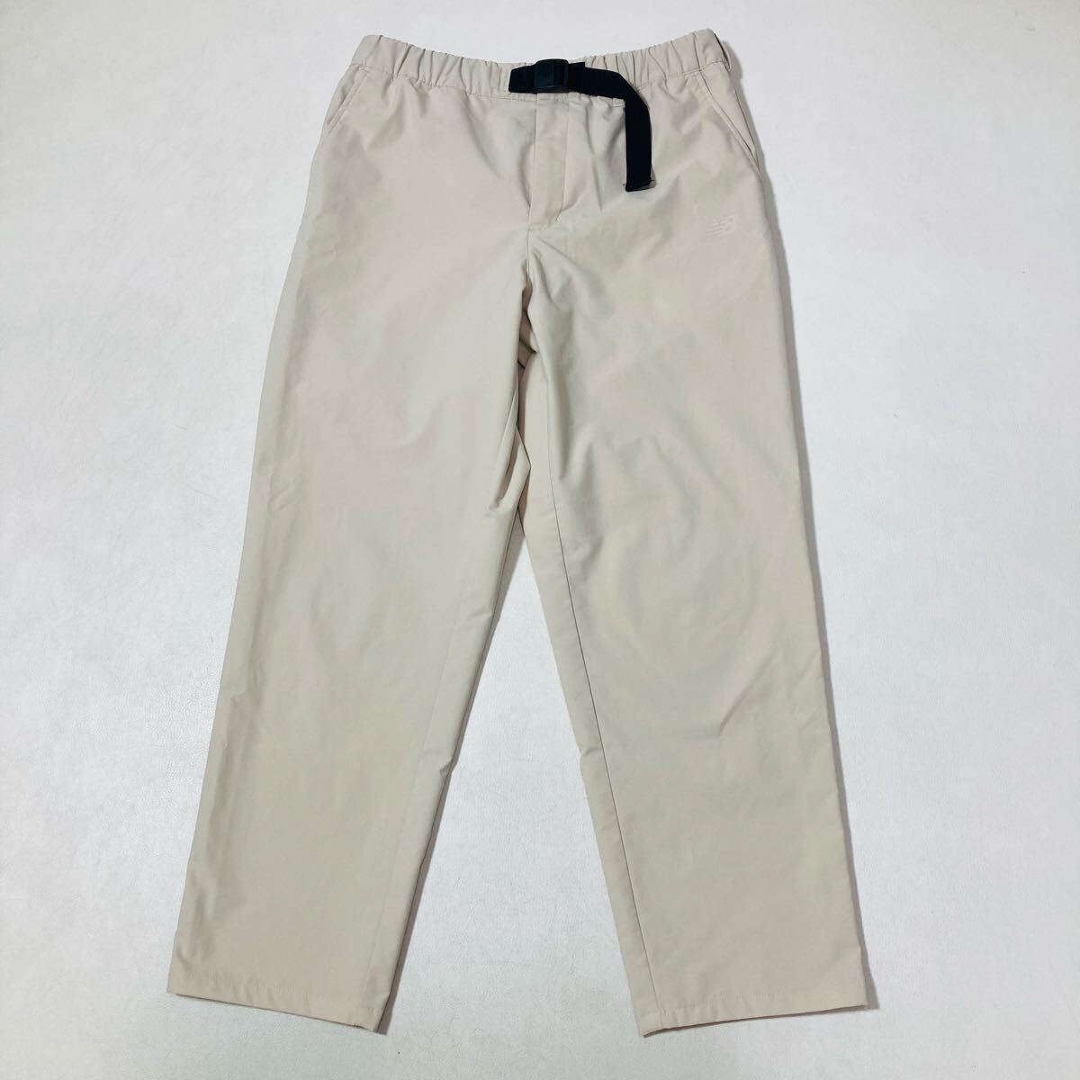 262 美品 ニューバランス New Balance ウーブンパンツ ストレッチ ベルト付き イージーパンツ L ライトベージュ 春夏 スポーツ 60625R