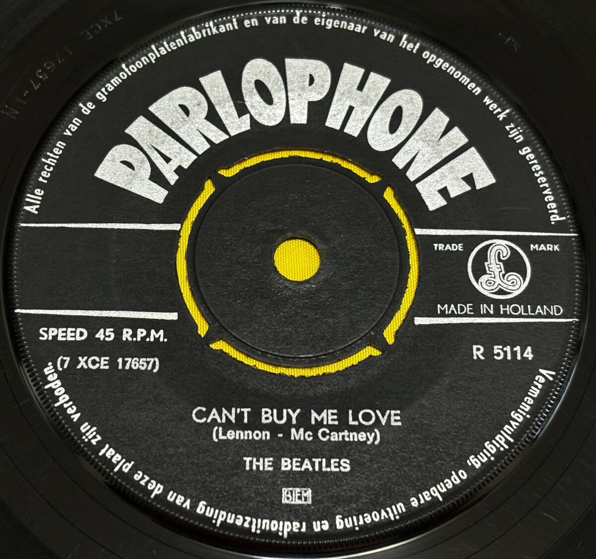 ◆オランダORG◆ BEATLES / CAN'T BUY ME LOVE ◆PARLOPHONE黒ラベル　/EP10枚まで送料230円