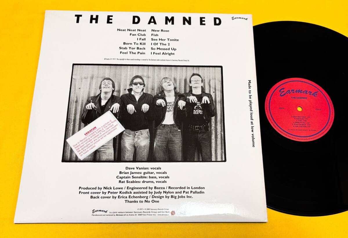 ◆イタリアLP / HOT RODSエラージャケ再発盤！◆ THE DAMNED / 1st / 地獄に堕ちた野郎ども ◆180g重量盤
